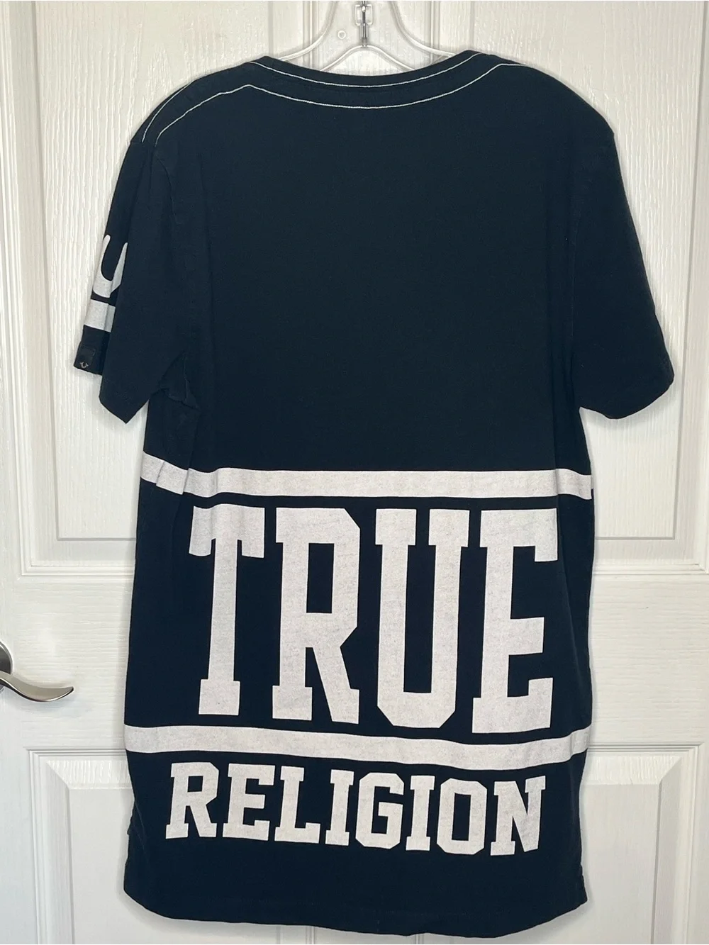 True Religion Black Tee with White Logo '02 Graphic Sz M Streetwear